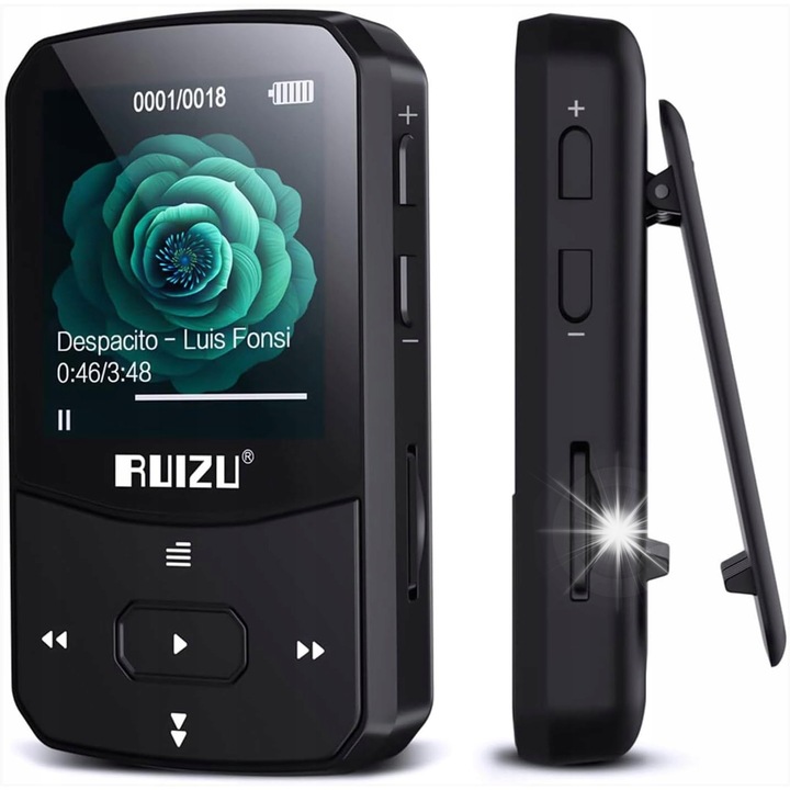 Odtwarzacz MP3 Bluetooth Przenosny 16GB + 64GB card, radio FM, krokomierz, dyktafon, multicolor