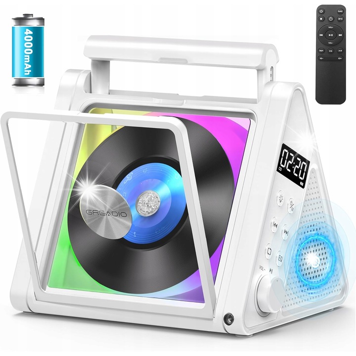 Player MP3, Zosudull, CD Bluetooth, radio FM, RGB 6 culori