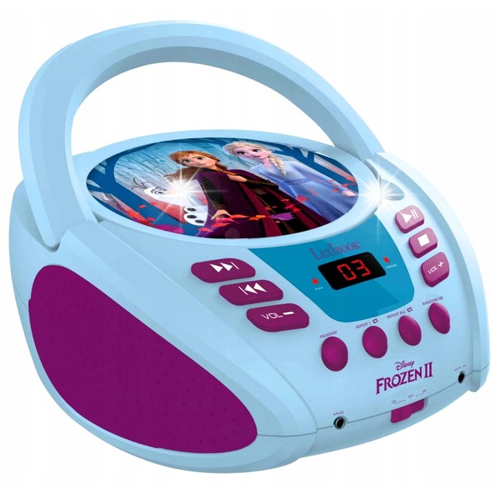 Преносимо радио за деца, Lexibook, Frozen, с CD, AUX, синьо, 1.16кг