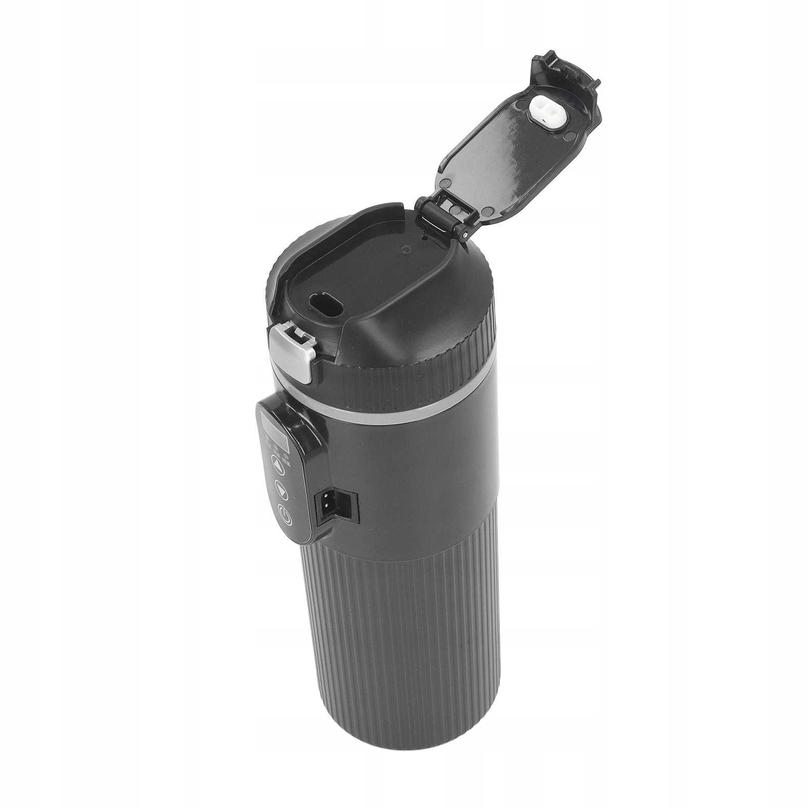 Cafetieră electrică auto 500 ml, 12V/24V, inox, cu bază antiderapantă și sită pentru ceai