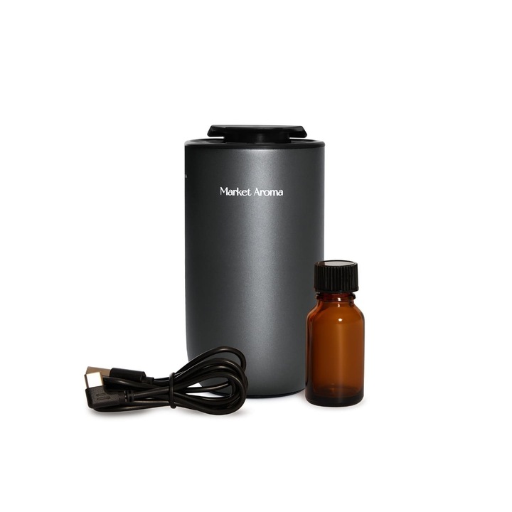 Difuzor electric Market Aroma, cu ulei aromaterapie, 15ml, negru