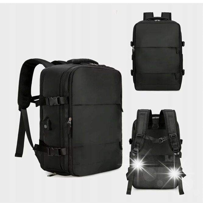 Rucsac calatorie, negru, 42x31x17cm, compartiment pentru laptop 17 inch, impermeabil