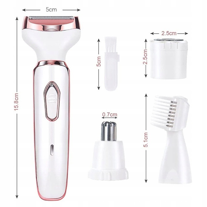 Aparat de ras electric pentru femei, pentru fata, axile si bikini, multicolor