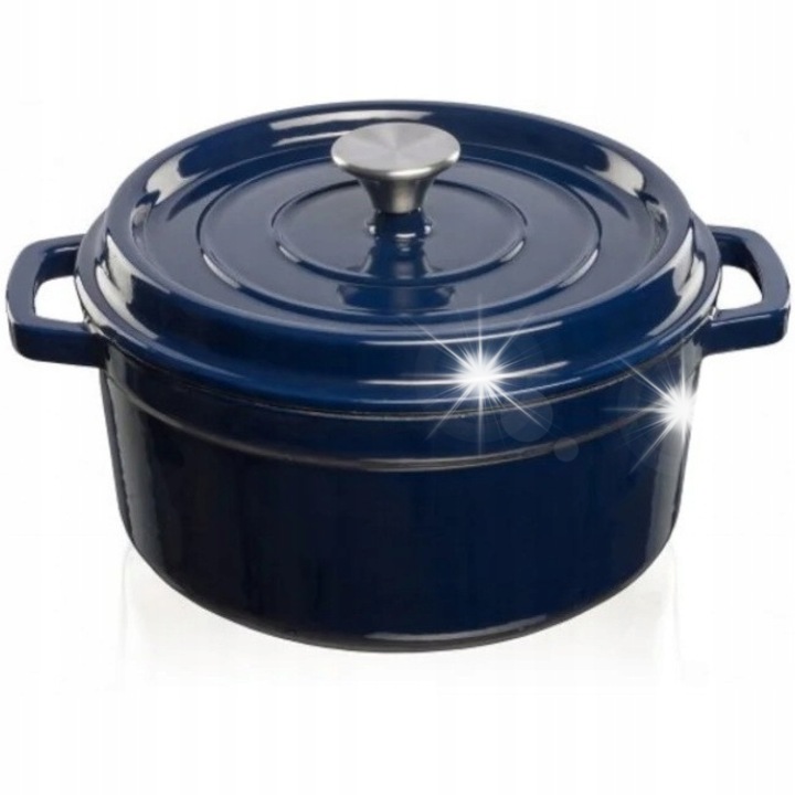 Емайлиран чугунен съд, Grand Feu, 4,7л, син, 26x17см