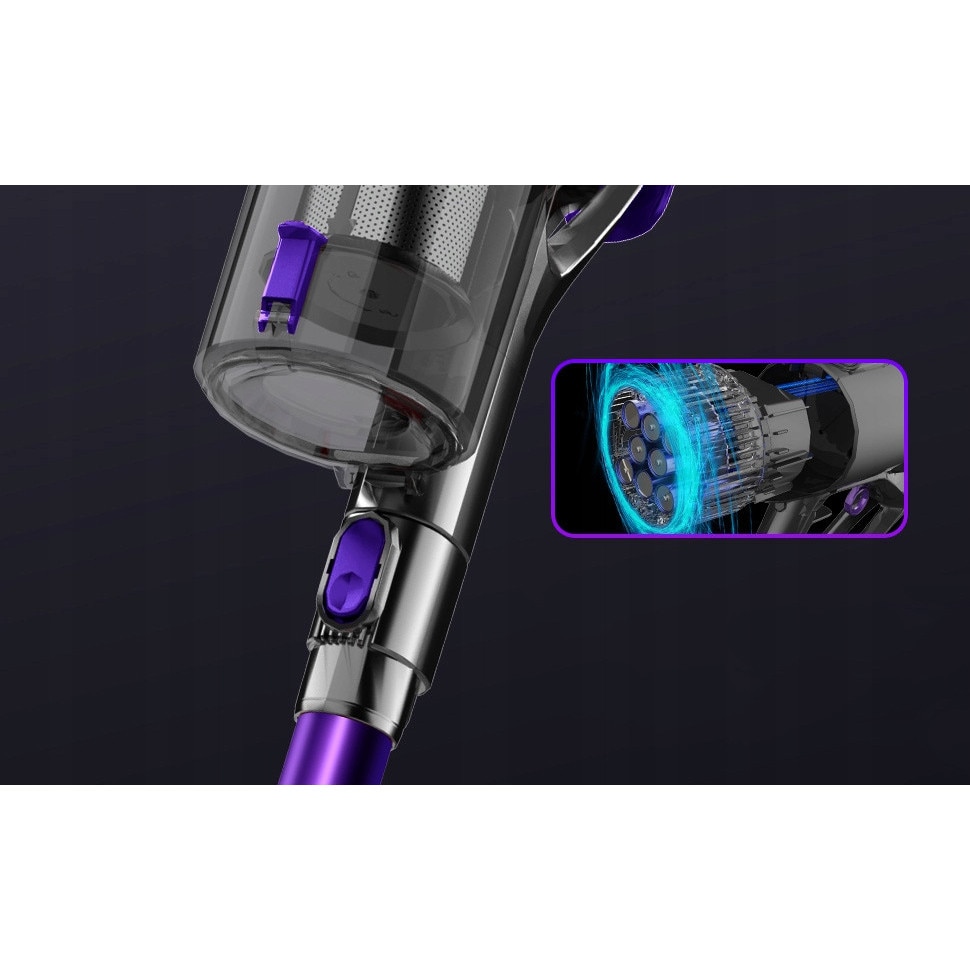 Aspirator vertical FixtFixer V10, 500W, 80 minute autonomie, filtru HEPA, violet, 1.1L