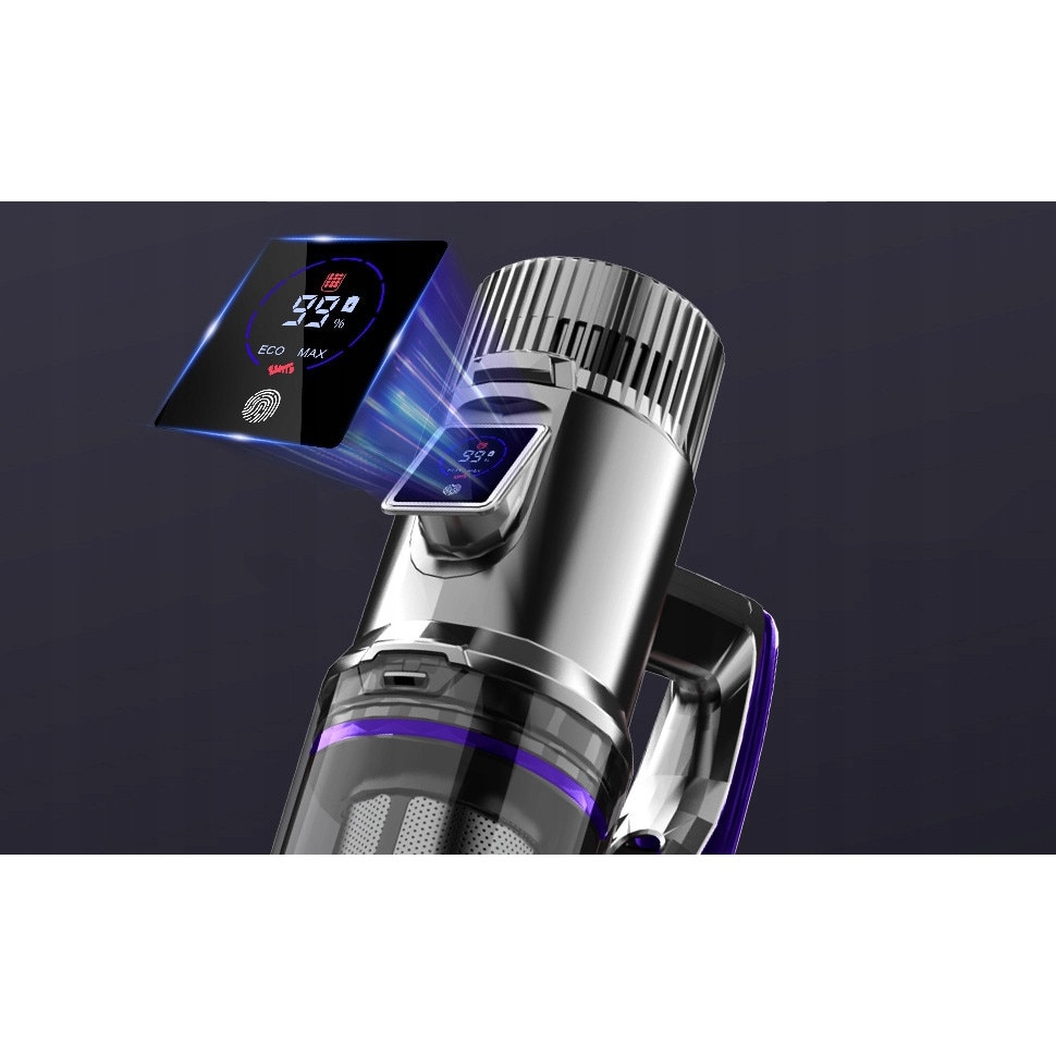 Aspirator vertical FixtFixer V10, 500W, 80 minute autonomie, filtru HEPA, violet, 1.1L