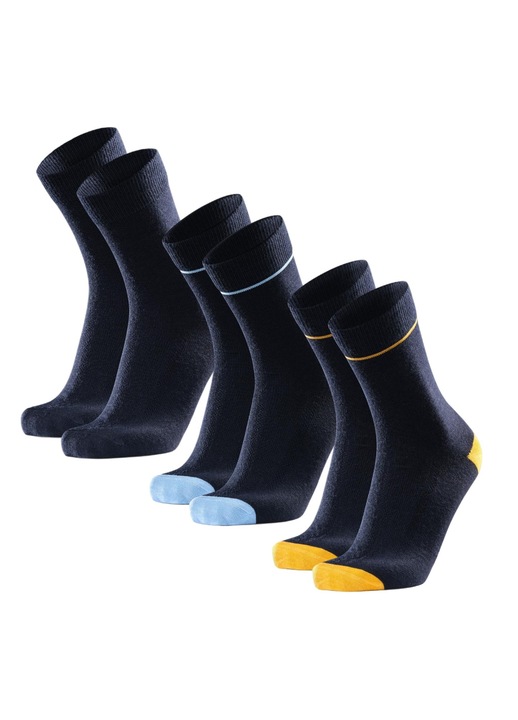 Set 3 perechi sosete unisex, Danish Endurance, lana merinos/poliamida/elastan/acril, multicolor, 43-47 EU