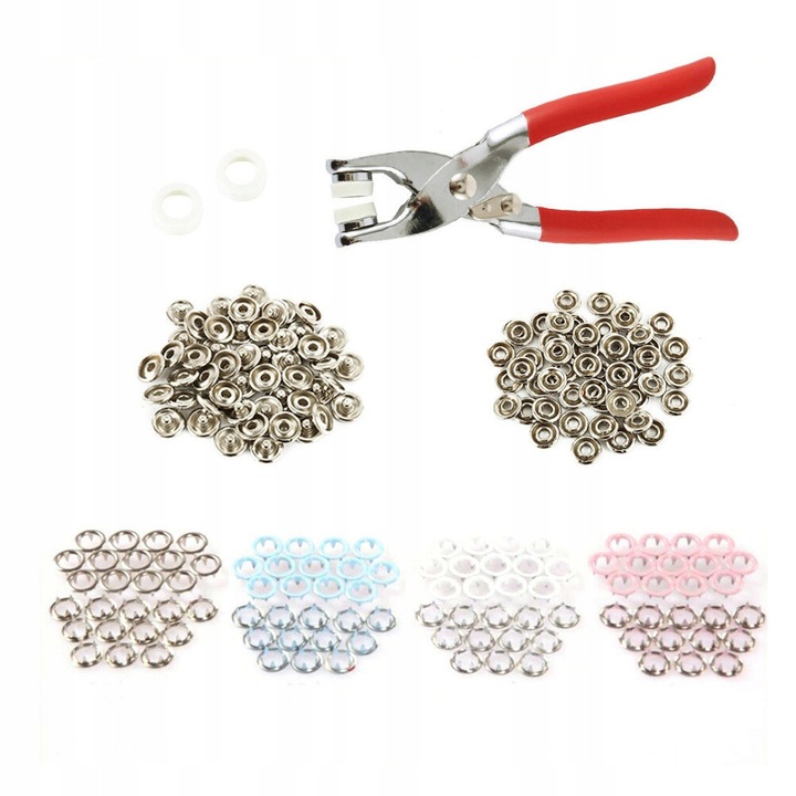 Set unelte de reparat, 200 clame colorate, 1 cleste, 20x15x3cm