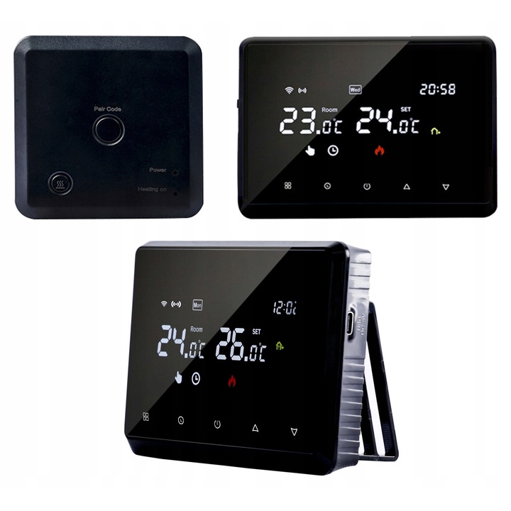 Termostat pentru incalzire, Arhatreya, WiFi, RF, 5-90°C, 135x23.2x87.5mm