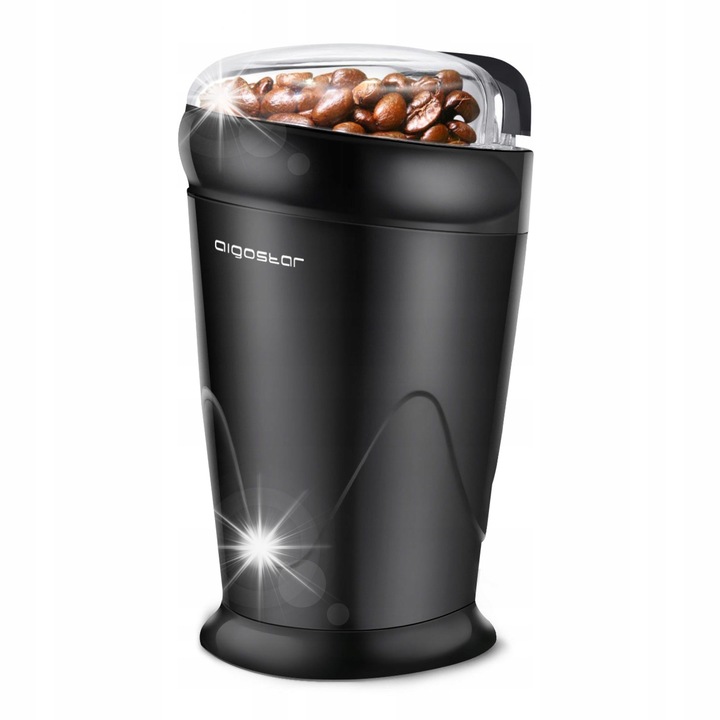 Rasnita electrica Aigostar Breath 150W, negru, capacitate 60g, cutit din otel inoxidabil