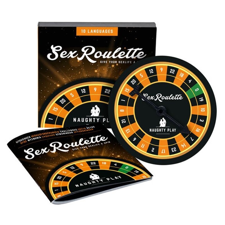 Joc de societate, Tease & Please, Sex Roulette Naughty Play, 24 provocări erotice, multicolor