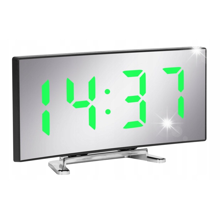 Ceas digital BLOW CL-03 LED cu alarma, termometru, alimentare USB/baterii, 12/24 ore, negru