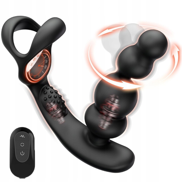 Távirányítós vibrátor, Fekete, Szilikon