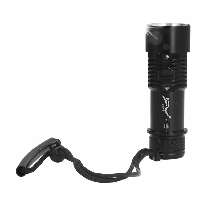 Фенер за гмуркане P70 LED 5000lm, 3 режима на осветяване, IPX8, 100м дълбочина, 13,2см