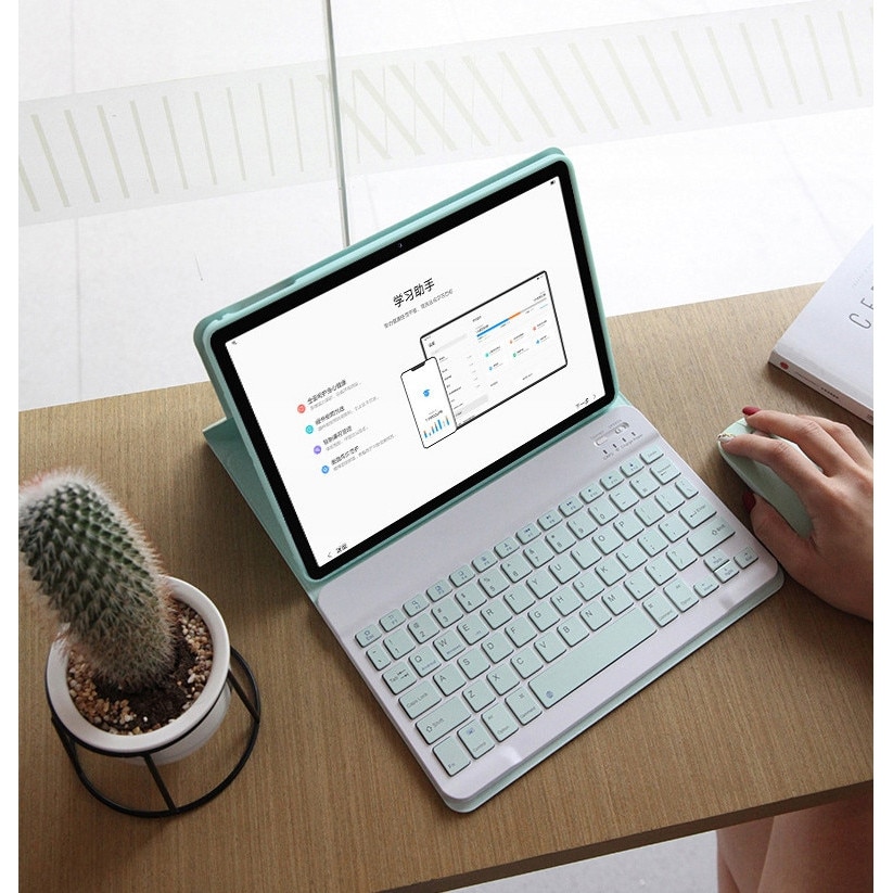 Husa tableta cu tastatura pentru Lenovo Tab M10 Plus 10,3" TB-X606F TB-X606X, verde, set complet