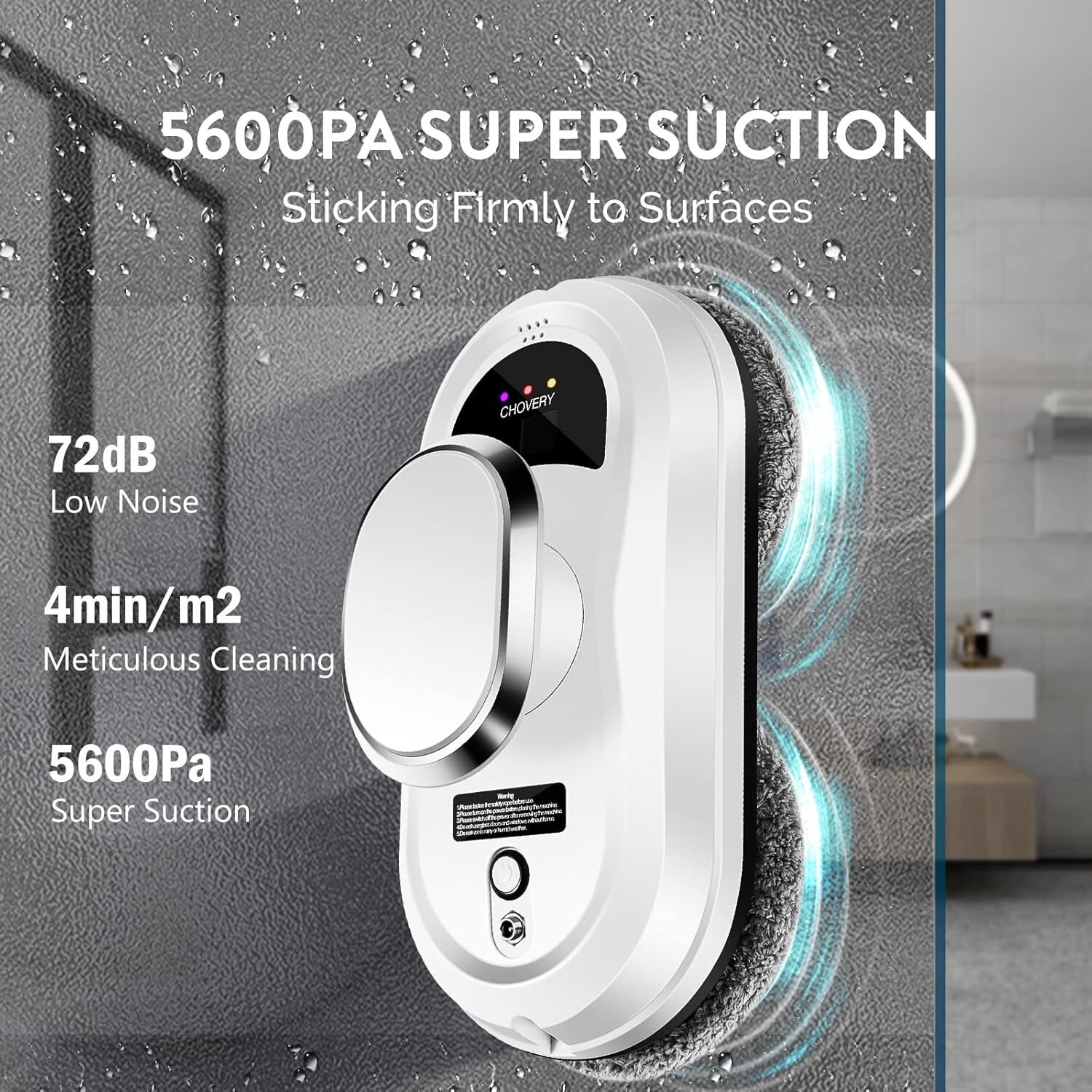 Robot electric de curățare a geamurilor, 5600Pa, sistem inteligent de navigație