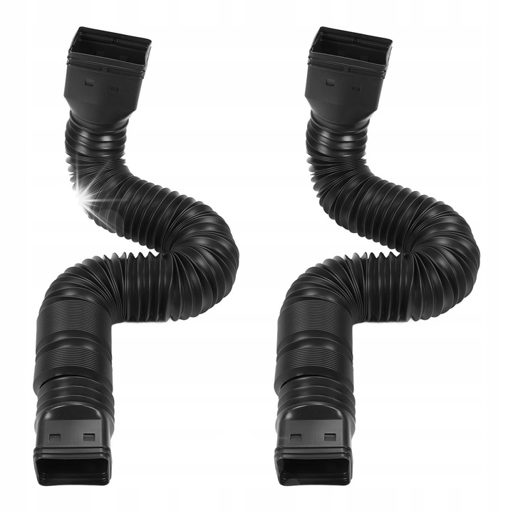 Set 2 prelungitoare jgheab scurgere, Extensibile, Negru