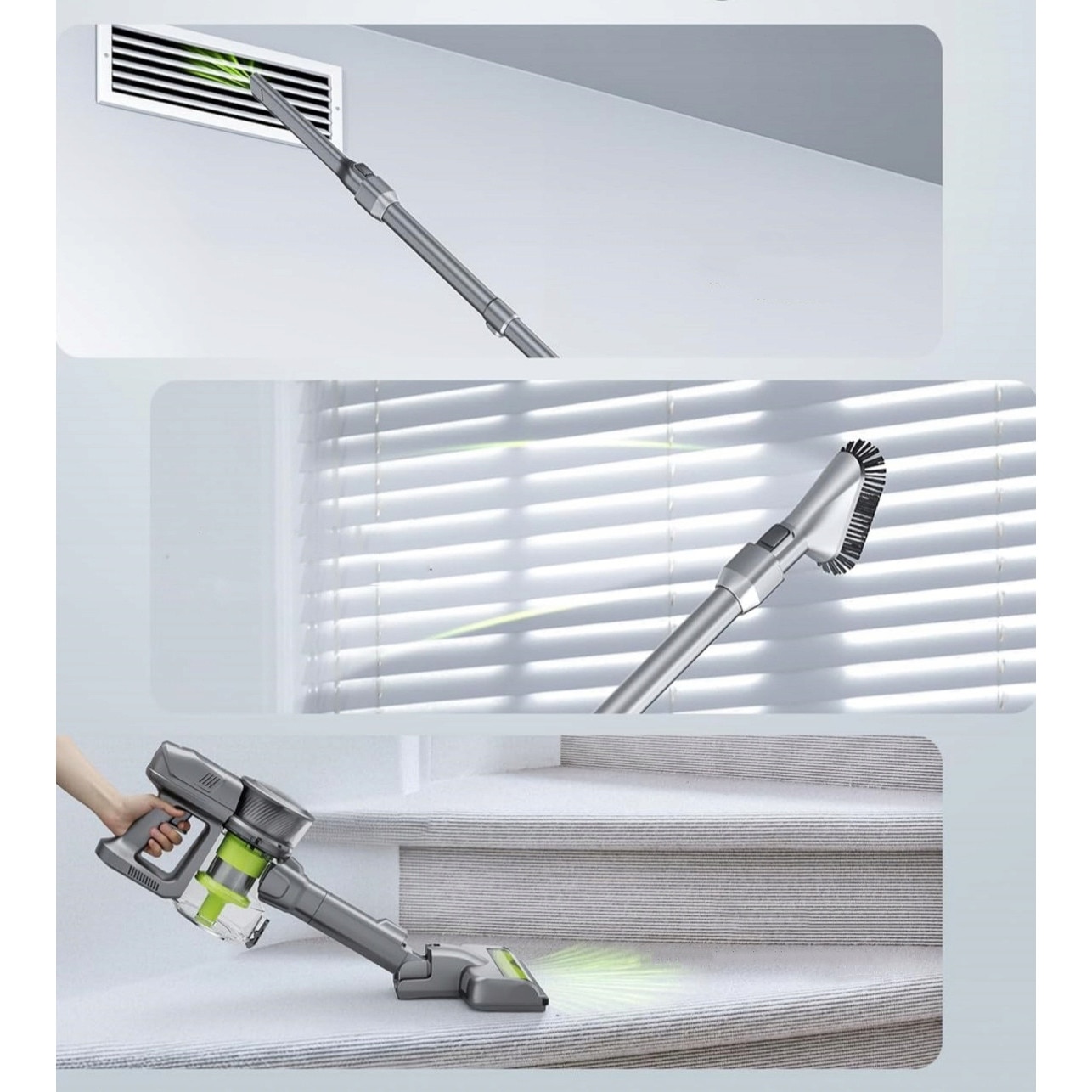 Aspirator vertical fără fir, Kalado, KCV01, 250W, 26KPa, argintiu