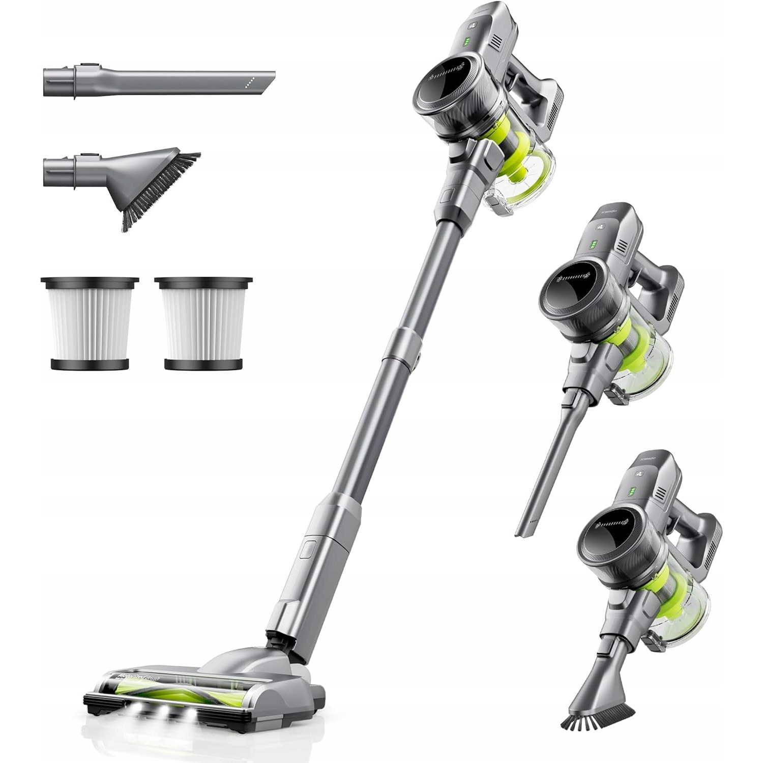 Aspirator vertical fără fir, Kalado, KCV01, 250W, 26KPa, argintiu