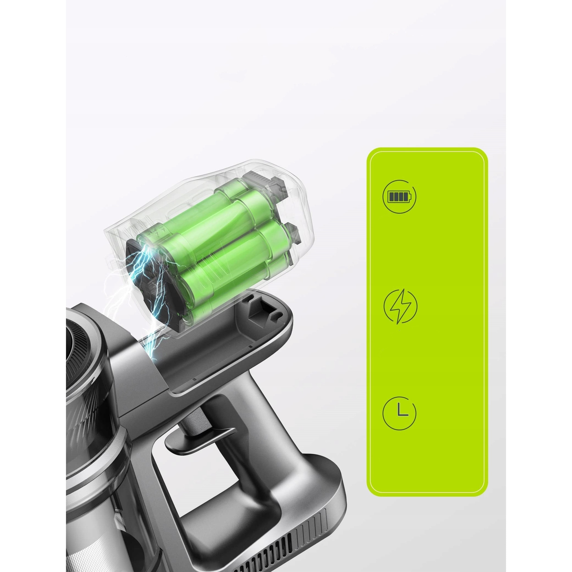 Aspirator vertical fără fir, Kalado, KCV01, 250W, 26KPa, argintiu