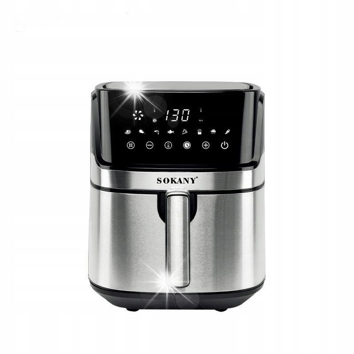 SOKANY 8L 1700W olajmentes fritőz, TUYA alkalmazás, rozsdamentes acél