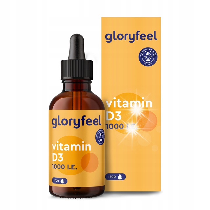 Vitamina D3 1000IU, Gloryfeel, 50ml, fara gluten, fara lactoza