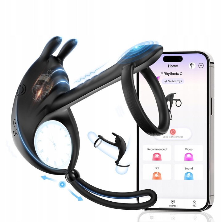 Мъжки стимулатор със 7 режима на вибрация, USB зареждане, водоустойчив, черен