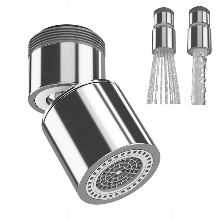 Aerator cu 2 functii, reducere consum apa, cromat, reductor M22/M24