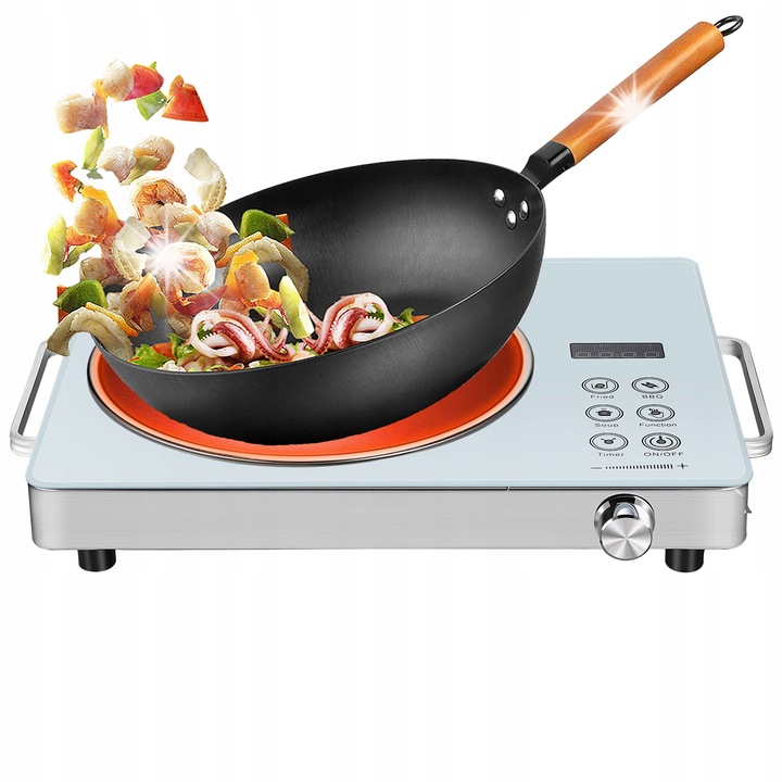 Преносима електрическа готварска плоча, 2200W, 11 нива на мощност, микрокристална, 40.60x28.50x6.20см