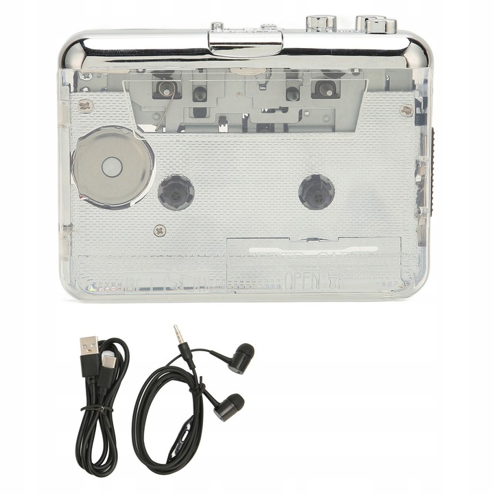 Player portabil casete Walkman, converter USB MP3, negru