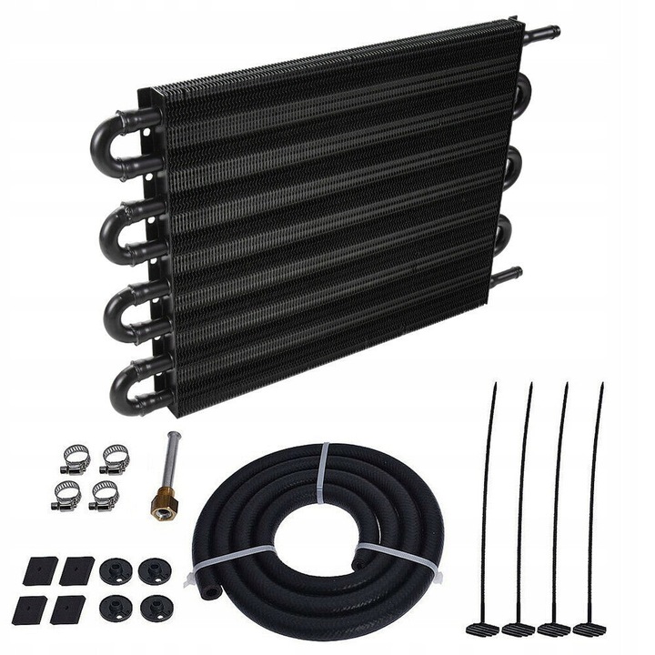 Univerzális olajhűtő, 8 soros, fekete