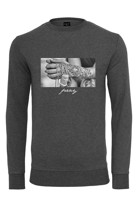 Mister tee, Bluza de trening din amestec de bumbac cu imprimeu foto, Gri carbune