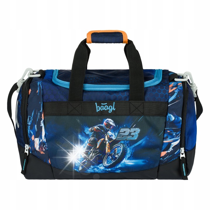 Geanta sport BAAGL pentru copii, motorizata, compartiment principal spatios, buzunar pentru incaltaminte, multicolor