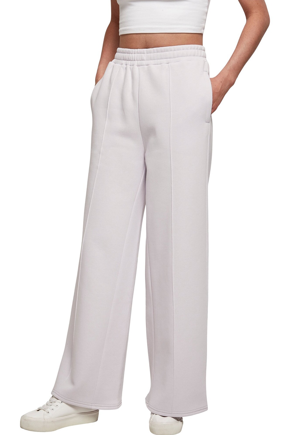 Urban Classics, Pantaloni de trening cu croiala ampla, Alb murdar, S