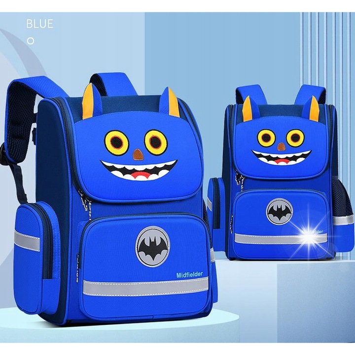 Ghiozdan scolar unisex, capacitate mare, material poliester, impermeabil, 27x41x14cm