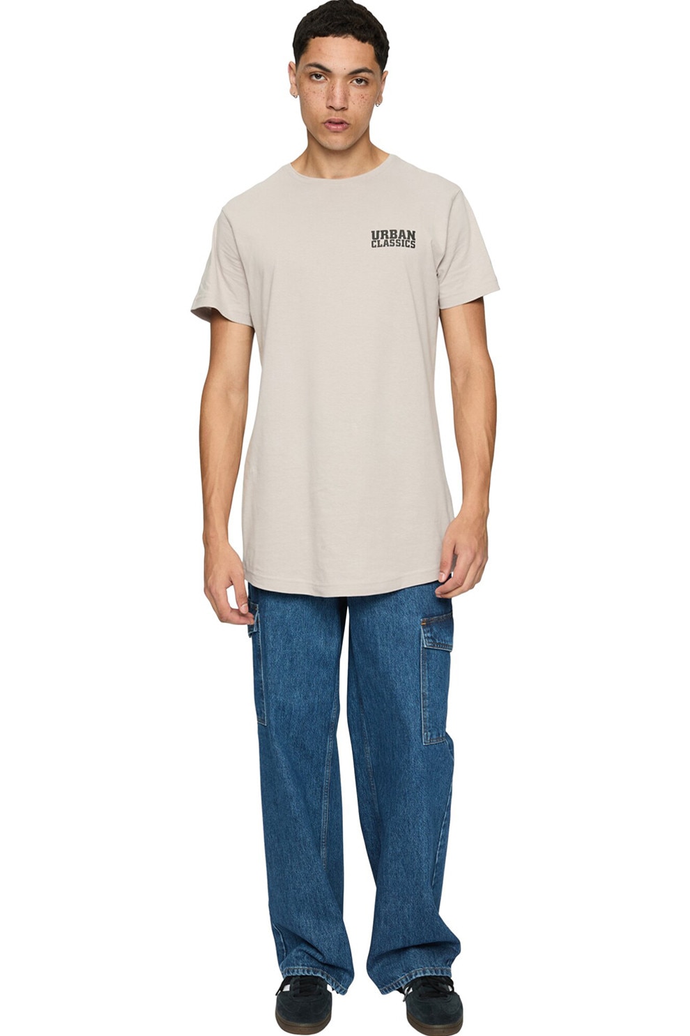 Urban Classics, Tricou regular fit din bumbac cu logo, Bej, S