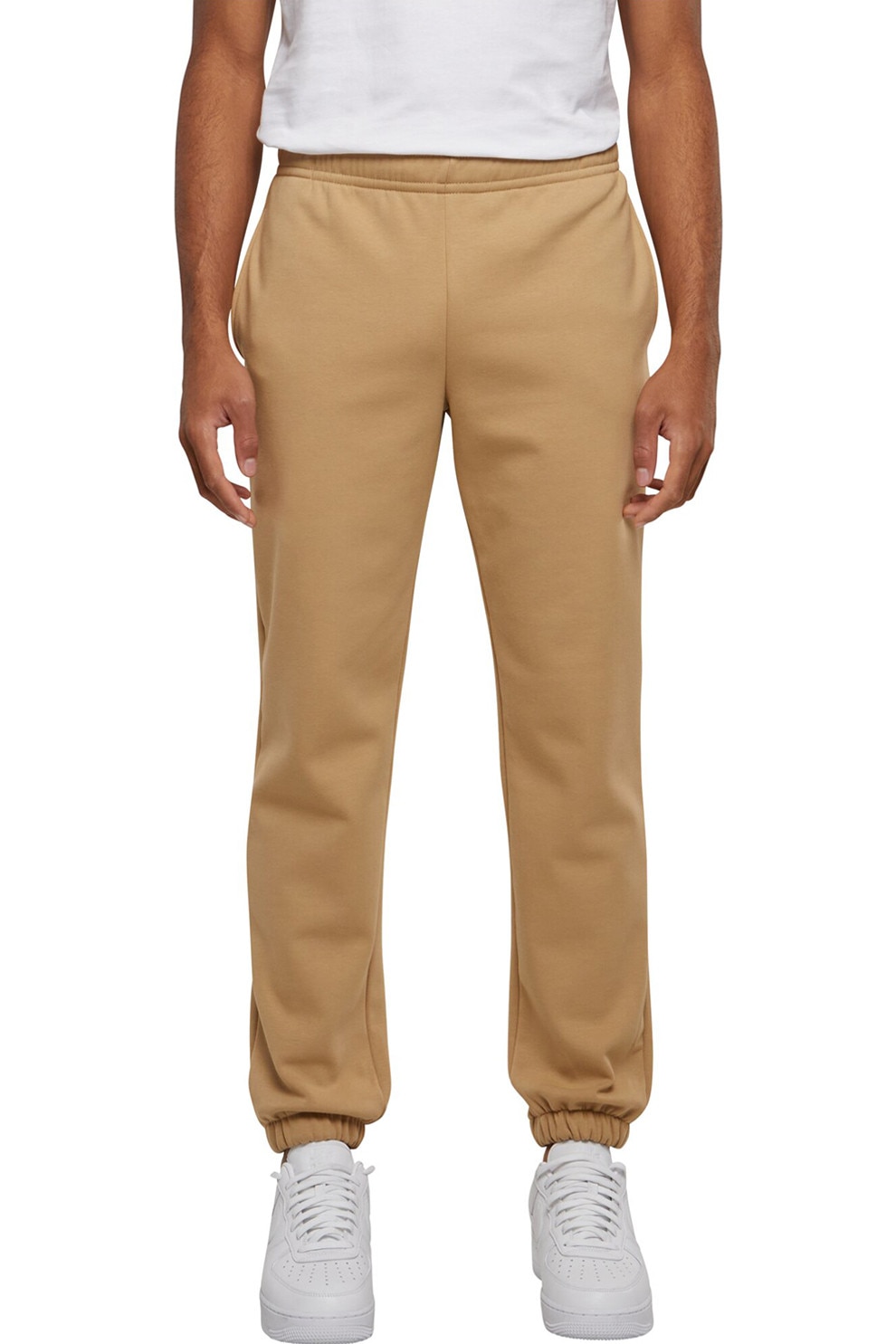 Urban Classics, Pantaloni de trening cu model uni si talie ajustabila, Caramel, XS