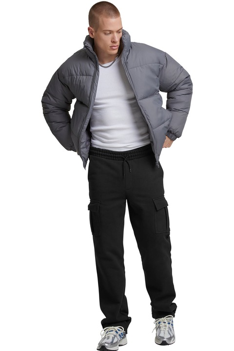 Urban Classics, Geaca cu vatelina si buzunare laterale, Gri inchis