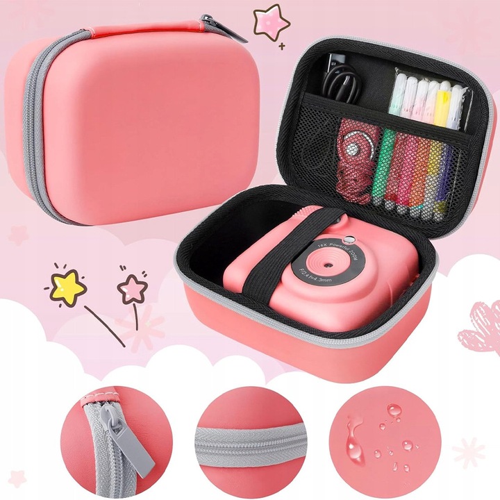 Детска моментална дигитална камера с принтер, 32GB, 6 цветни химикалки, 2,4 инча, многоцветна