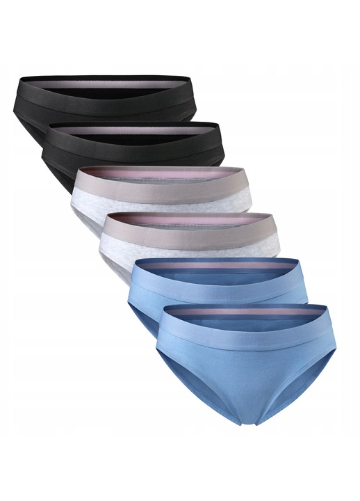 Női bugyi, Danish Endurance, 6 darabos szett, sportos design, többszínű, biopamut