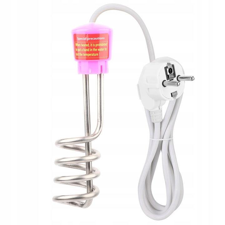 Merülő vízmelegítő, 3000W, 220V, rozsdamentes acél, PVC, 65x65x255mm