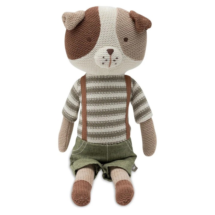 Jucarie de plus crosetata pentru bebelusi si copii, Catelul Mick, 40 cm, Jollein