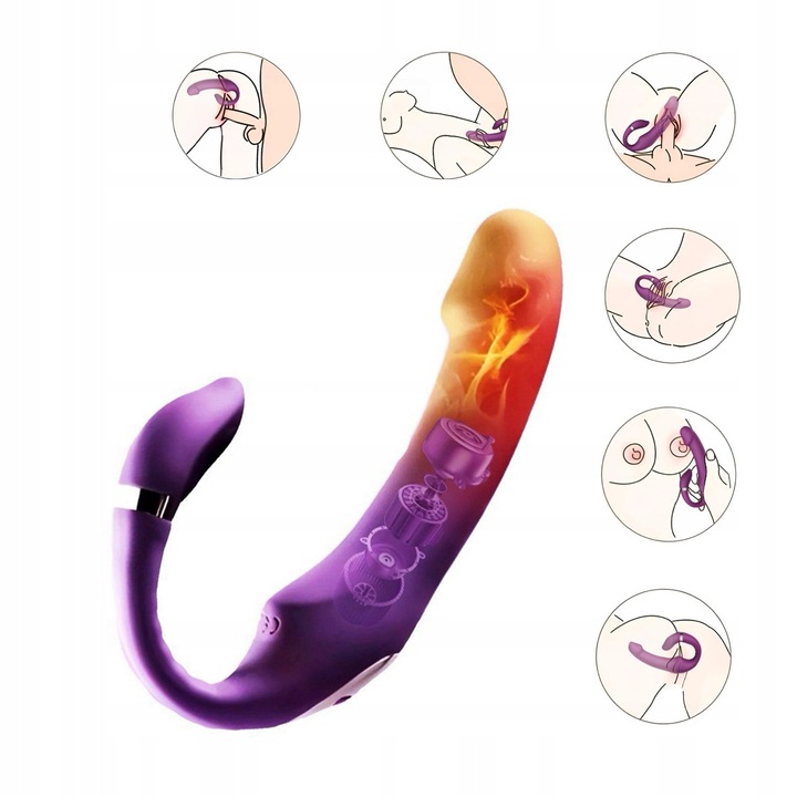 Realisztikus dildók vibrációval és fűtéssel, Blue Lotus, szilikon, 20x4cm