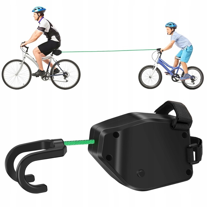 Curea de remorcare pentru bicicleta, 2,5m, negru-verde, 200kg