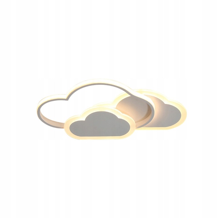 Felhő LED mennyezeti lámpa, fehér, 33W, szabályozható, távirányítóval, 3000-6500K, 44x25x6cm, 8-15nm-es szobákhoz