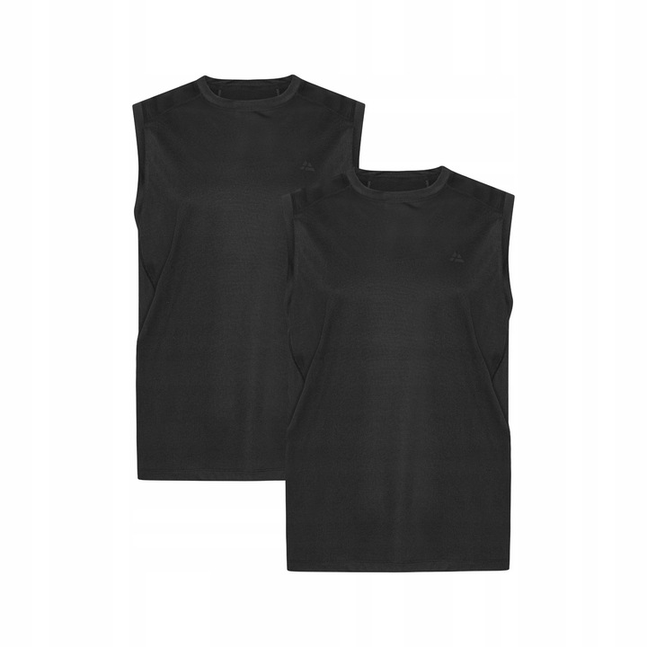 Комплект 2 мъжки спортни фланелки, Danish Endurance, Полиестер/Еластан, Черен