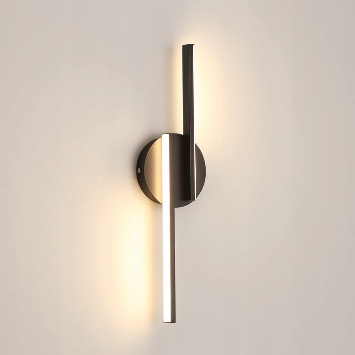 Аплик LED Goeco, черен, 9W, 45x12см, 3000K, модерен дизайн