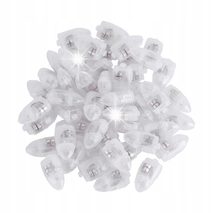 Set 50 lumini LED pentru baloane, alb, 3,3x1,4x1,2cm