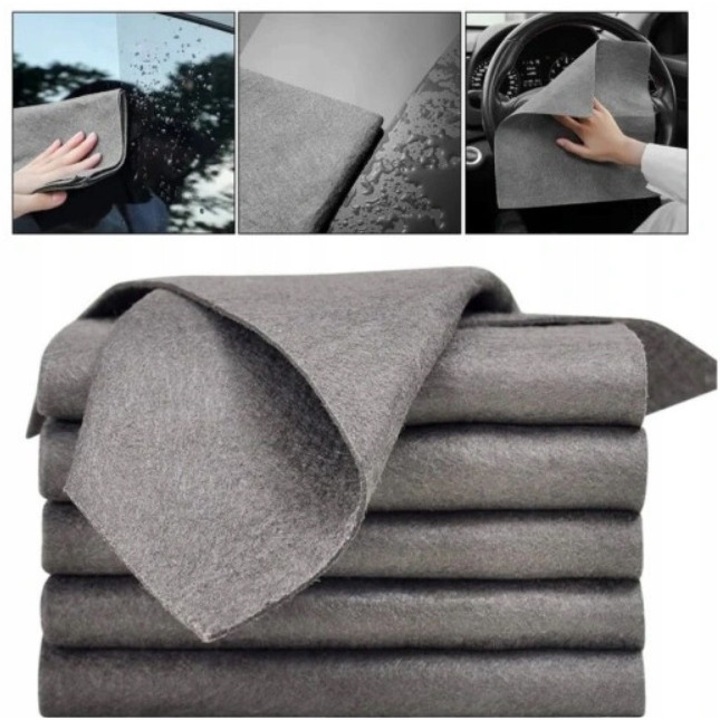 Set 5 lavete din microfibra, 30x30cm, pentru curatarea suprafetelor fara urme