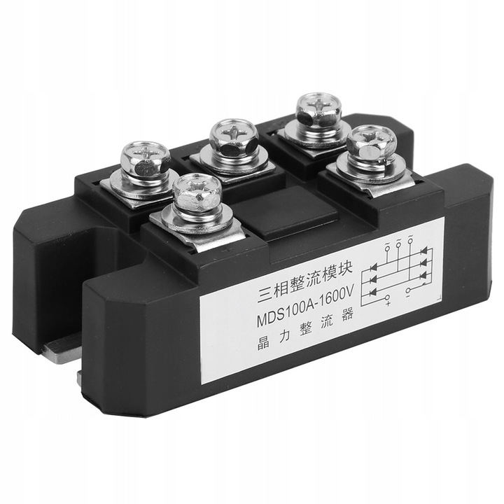 Punte de redresare MDS-100A, 3 faze, 100A, 1600V, negru, set 1 buc.